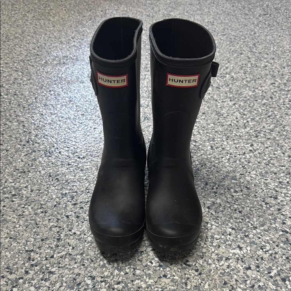 Hunter Black Winter Rain Boots Classic Design